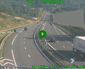 <h2>Caméra routière sur l'autoroute A20 à Noailles, en périphérie de Brive-la-Gaillarde. Vue orientée vers Toulouse</h2>