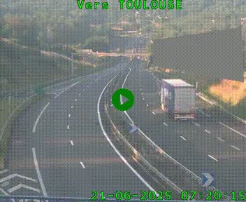 <h2>Caméra routière sur l'autoroute A20 à Noailles, en périphérie de Brive-la-Gaillarde. Vue orientée vers Toulouse</h2>