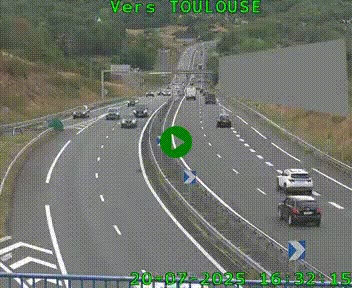 <h2>Caméra routière sur l'autoroute A20 à Noailles, en périphérie de Brive-la-Gaillarde. Vue orientée vers Toulouse</h2>