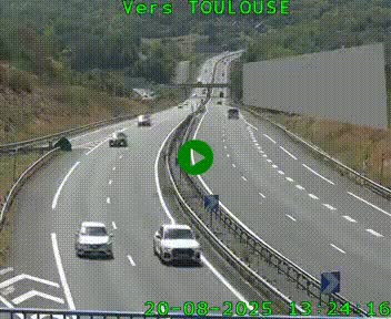 <h2>Caméra routière sur l'autoroute A20 à Noailles, en périphérie de Brive-la-Gaillarde. Vue orientée vers Toulouse</h2>