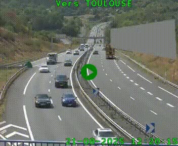 <h2>Caméra routière sur l'autoroute A20 à Noailles, en périphérie de Brive-la-Gaillarde. Vue orientée vers Toulouse</h2>