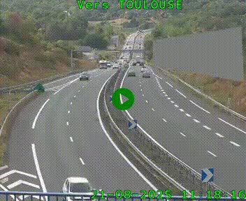 <h2>Caméra routière sur l'autoroute A20 à Noailles, en périphérie de Brive-la-Gaillarde. Vue orientée vers Toulouse</h2>