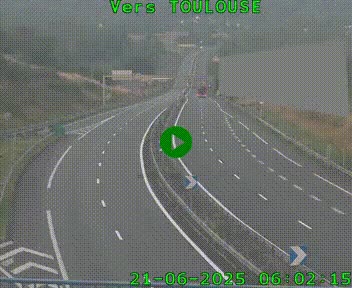 <h2>Caméra routière sur l'autoroute A20 à Noailles, en périphérie de Brive-la-Gaillarde. Vue orientée vers Toulouse</h2>
