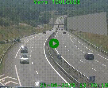 <h2>Caméra routière sur l'autoroute A20 à Noailles, en périphérie de Brive-la-Gaillarde. Vue orientée vers Toulouse</h2>