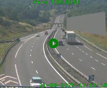 <h2>Caméra routière sur l'autoroute A20 à Noailles, en périphérie de Brive-la-Gaillarde. Vue orientée vers Toulouse</h2>