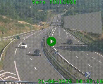 <h2>Caméra routière sur l'autoroute A20 à Noailles, en périphérie de Brive-la-Gaillarde. Vue orientée vers Toulouse</h2>