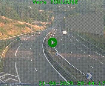 <h2>Caméra routière sur l'autoroute A20 à Noailles, en périphérie de Brive-la-Gaillarde. Vue orientée vers Toulouse</h2>