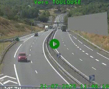 <h2>Caméra routière sur l'autoroute A20 à Noailles, en périphérie de Brive-la-Gaillarde. Vue orientée vers Toulouse</h2>