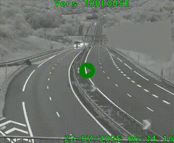 <h2>Caméra routière sur l'autoroute A20 à Noailles, en périphérie de Brive-la-Gaillarde. Vue orientée vers Toulouse</h2>