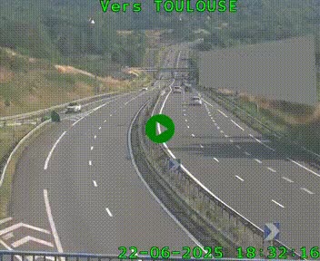 <h2>Caméra routière sur l'autoroute A20 à Noailles, en périphérie de Brive-la-Gaillarde. Vue orientée vers Toulouse</h2>