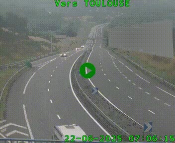 <h2>Caméra routière sur l'autoroute A20 à Noailles, en périphérie de Brive-la-Gaillarde. Vue orientée vers Toulouse</h2>
