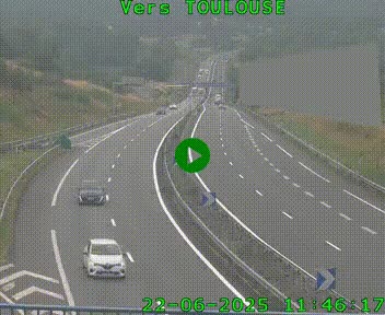 <h2>Caméra routière sur l'autoroute A20 à Noailles, en périphérie de Brive-la-Gaillarde. Vue orientée vers Toulouse</h2>