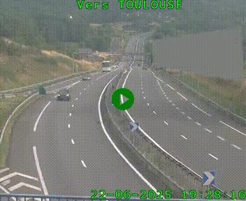 <h2>Caméra routière sur l'autoroute A20 à Noailles, en périphérie de Brive-la-Gaillarde. Vue orientée vers Toulouse</h2>