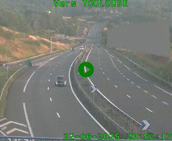 <h2>Caméra routière sur l'autoroute A20 à Noailles, en périphérie de Brive-la-Gaillarde. Vue orientée vers Toulouse</h2>