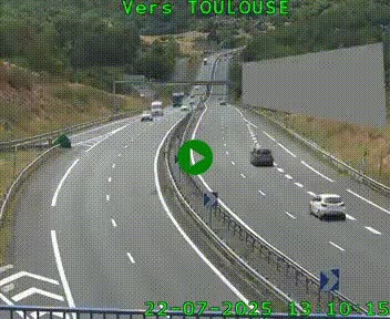 <h2>Caméra routière sur l'autoroute A20 à Noailles, en périphérie de Brive-la-Gaillarde. Vue orientée vers Toulouse</h2>