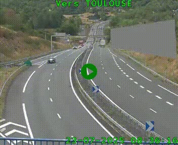 <h2>Caméra routière sur l'autoroute A20 à Noailles, en périphérie de Brive-la-Gaillarde. Vue orientée vers Toulouse</h2>