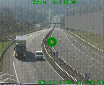 Caméra routière sur l'autoroute A20 à Noailles, en périphérie de Brive-la-Gaillarde. Vue orientée vers Toulouse