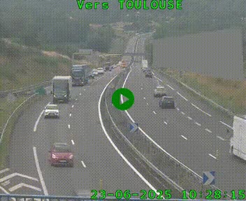 <h2>Caméra routière sur l'autoroute A20 à Noailles, en périphérie de Brive-la-Gaillarde. Vue orientée vers Toulouse</h2>