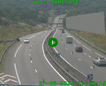 <h2>Caméra routière sur l'autoroute A20 à Noailles, en périphérie de Brive-la-Gaillarde. Vue orientée vers Toulouse</h2>