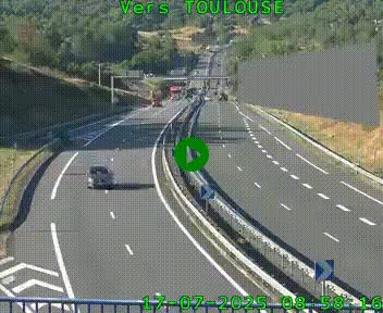 <h2>Caméra routière sur l'autoroute A20 à Noailles, en périphérie de Brive-la-Gaillarde. Vue orientée vers Toulouse</h2>