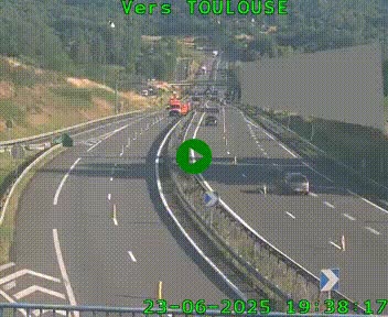 <h2>Caméra routière sur l'autoroute A20 à Noailles, en périphérie de Brive-la-Gaillarde. Vue orientée vers Toulouse</h2>