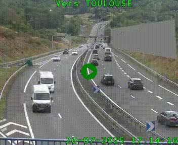 <h2>Caméra routière sur l'autoroute A20 à Noailles, en périphérie de Brive-la-Gaillarde. Vue orientée vers Toulouse</h2>