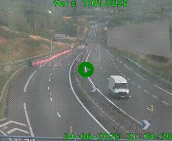 <h2>Caméra routière sur l'autoroute A20 à Noailles, en périphérie de Brive-la-Gaillarde. Vue orientée vers Toulouse</h2>