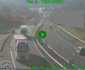 <h2>Caméra routière sur l'autoroute A20 à Noailles, en périphérie de Brive-la-Gaillarde. Vue orientée vers Toulouse</h2>