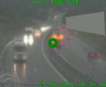 <h2>Caméra routière sur l'autoroute A20 à Noailles, en périphérie de Brive-la-Gaillarde. Vue orientée vers Toulouse</h2>