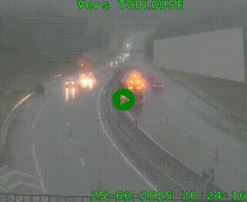 <h2>Caméra routière sur l'autoroute A20 à Noailles, en périphérie de Brive-la-Gaillarde. Vue orientée vers Toulouse</h2>
