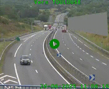 <h2>Caméra routière sur l'autoroute A20 à Noailles, en périphérie de Brive-la-Gaillarde. Vue orientée vers Toulouse</h2>