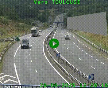 <h2>Caméra routière sur l'autoroute A20 à Noailles, en périphérie de Brive-la-Gaillarde. Vue orientée vers Toulouse</h2>