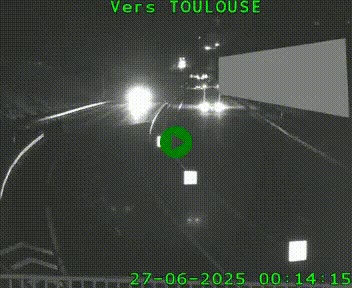 <h2>Caméra routière sur l'autoroute A20 à Noailles, en périphérie de Brive-la-Gaillarde. Vue orientée vers Toulouse</h2>