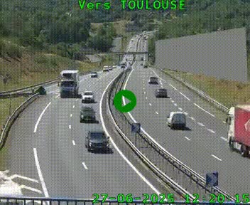 <h2>Caméra routière sur l'autoroute A20 à Noailles, en périphérie de Brive-la-Gaillarde. Vue orientée vers Toulouse</h2>