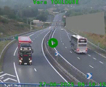 <h2>Caméra routière sur l'autoroute A20 à Noailles, en périphérie de Brive-la-Gaillarde. Vue orientée vers Toulouse</h2>
