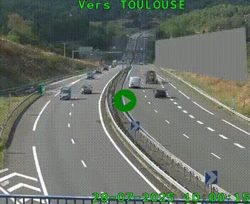 <h2>Caméra routière sur l'autoroute A20 à Noailles, en périphérie de Brive-la-Gaillarde. Vue orientée vers Toulouse</h2>