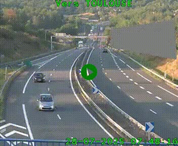 <h2>Caméra routière sur l'autoroute A20 à Noailles, en périphérie de Brive-la-Gaillarde. Vue orientée vers Toulouse</h2>
