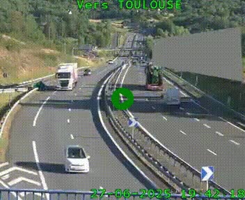 <h2>Caméra routière sur l'autoroute A20 à Noailles, en périphérie de Brive-la-Gaillarde. Vue orientée vers Toulouse</h2>