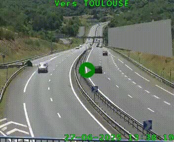 <h2>Caméra routière sur l'autoroute A20 à Noailles, en périphérie de Brive-la-Gaillarde. Vue orientée vers Toulouse</h2>