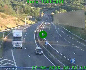 <h2>Caméra routière sur l'autoroute A20 à Noailles, en périphérie de Brive-la-Gaillarde. Vue orientée vers Toulouse</h2>