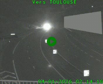 <h2>Caméra routière sur l'autoroute A20 à Noailles, en périphérie de Brive-la-Gaillarde. Vue orientée vers Toulouse</h2>