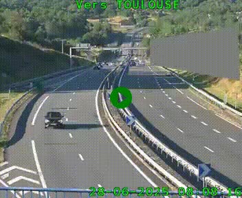 <h2>Caméra routière sur l'autoroute A20 à Noailles, en périphérie de Brive-la-Gaillarde. Vue orientée vers Toulouse</h2>