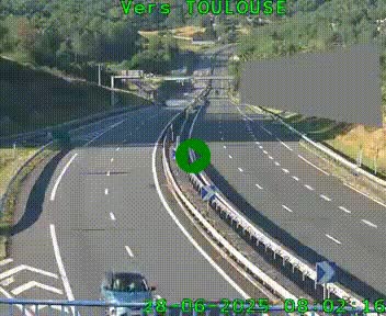 <h2>Caméra routière sur l'autoroute A20 à Noailles, en périphérie de Brive-la-Gaillarde. Vue orientée vers Toulouse</h2>