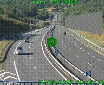 <h2>Caméra routière sur l'autoroute A20 à Noailles, en périphérie de Brive-la-Gaillarde. Vue orientée vers Toulouse</h2>