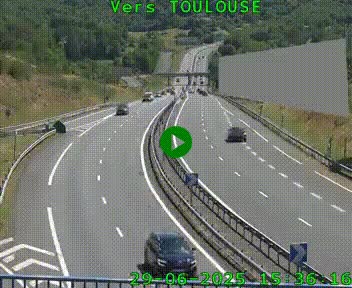 <h2>Caméra routière sur l'autoroute A20 à Noailles, en périphérie de Brive-la-Gaillarde. Vue orientée vers Toulouse</h2>