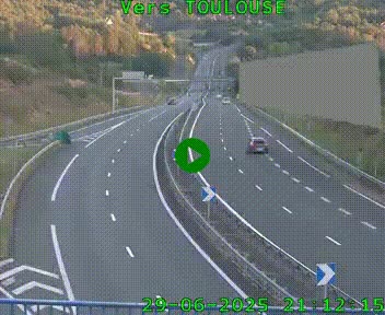 <h2>Caméra routière sur l'autoroute A20 à Noailles, en périphérie de Brive-la-Gaillarde. Vue orientée vers Toulouse</h2>