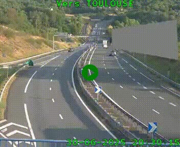 <h2>Caméra routière sur l'autoroute A20 à Noailles, en périphérie de Brive-la-Gaillarde. Vue orientée vers Toulouse</h2>