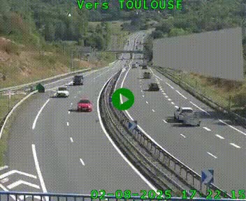<h2>Caméra routière sur l'autoroute A20 à Noailles, en périphérie de Brive-la-Gaillarde. Vue orientée vers Toulouse</h2>