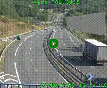 <h2>Caméra routière sur l'autoroute A20 à Noailles, en périphérie de Brive-la-Gaillarde. Vue orientée vers Toulouse</h2>