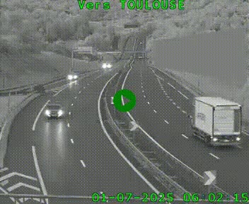 <h2>Caméra routière sur l'autoroute A20 à Noailles, en périphérie de Brive-la-Gaillarde. Vue orientée vers Toulouse</h2>